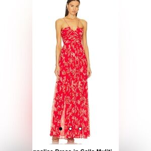 A.L.C. Red Floral Maxi Dress